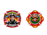 design modern fire fighter logo