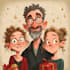 draw christmas cartoon caricature