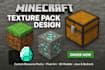 do minecraft texture pack, resource pack, custom pixel art, bedrock, java design