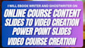 create online course content, course creation, ebook writer, training course