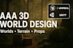 create aaa 3d worlds, terrain and interactive environment props for your project