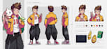 draw an anime character reference sheet for your oc, game or vtuber