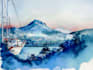 draw a watercolor landscape illustration