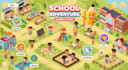 create a kids school adventure learning game math, reading and  mini games