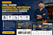 design electrician, construction, plumbing, electrical and contractor website