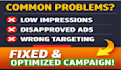 fix google ads low impressions, clicks and campaign issues