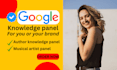 create a standard google knowledge panel, knowledgepanel for any person or brand