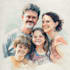 create a watercolor family portrait