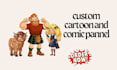 draw custom cartoon, comic panels