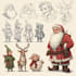 freehand style christmas character