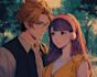 anime couple character art  unique  personalized