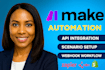 do make automation, make com make integromat make com scenario, zapier expert