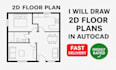 do 2d floor plan, 3d floor plan with autocad and sketchup
