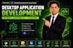 develop desktop apps using python or electron js and typescript