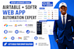 setup airtable database, softr webapp, make com automation, airtable expert
