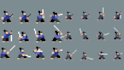 pixel sprite sheet, character sprite animation, game assets, 8 direction pixel