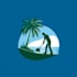 design beach landscape and lawncare logo