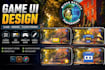 design professional game UI, hud, menus, buttons, and loading screens