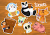 draw cartoon hand drawn sticker design, badge, patch design