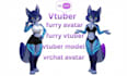 furry live2d vtuber model rigging avatar nsfw character vrchat reference sheet