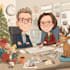 draw christmas caricature card