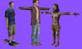 retro low poly y2k psx, ps1, n64, for 3d character 3d vtuber rig and animate
