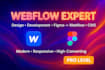 develop responsive webflow website with animations and cms, webflow expert