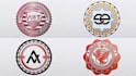 design 3d clean badge, circle, shield, stamp, seal, monogram emblem logo