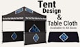 design premium canopy tents, roll up banner, tablecloth and event branding