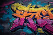 manually design graffiti street art canvas