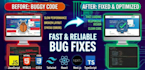 fix bugs in react js, next js, node js, typescript, javascript and html