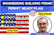 ca, tx, wa,ga permit ready drawing licensed engineer mep design, structural plan