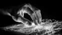 draw your scribble hand drawn sketch on black background