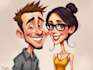 caricature couple funny digital painting