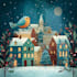 create a beautiful illustrated christmas card