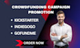 do promotion for kickstarter indiegogo gofundme   campaign