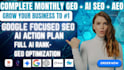 do complete monthly GEO SEO aeo service ai optimization google ranking backlinks