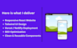build a responsive react and tailwind landing page