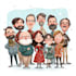 draw your office christmas card, holiday funny cartoon caricature card