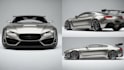 create complex 3d car model, spoiler, bumper, car rendering 3d car print model