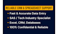do fast and accurate data entry, CRM updates, and spreadsheet management