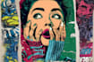 make illustration in distressed retro and pop art style