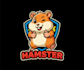 do engine powerful hamster mascot logo with t shirt design