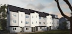 reinvent modern residential development, row house design, townhouse rendering