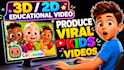 create kids animated videos, kids learning videos, animation for kids in 24hours