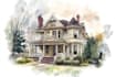watercolor a house portrait