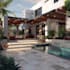 design landscape, terrace, backyard, pool, and patio