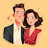 paint custom couple portrait