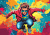 design superhero with glowing powers and effects