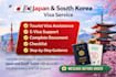 do visa application for japan korea china and india